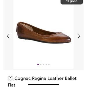 NIB Frye Regina flats in Cognac, 6.5